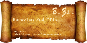 Borovics Zsófia névjegykártya